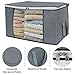 Lifewit Set of 3 Large Clothes Storage Bag for Comforters, Blankets, Bedding, Pillow, Breathable Foldable Closet Organizer with Clear Window, Grey