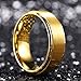 King Will Glory Womens Mens 8mm Matte Brushed Tungsten Carbide Ring 14K Yellow Gold Wedding Band Comfort Fit