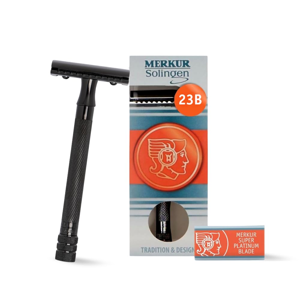 Merkur 23B Long Handle Safety Razor - Black - No Blades Included
