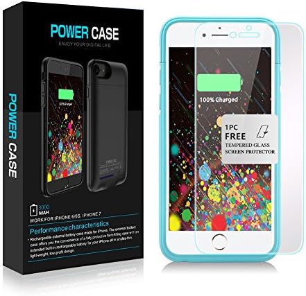 Battery Case iPhone 7 Plus Backup High Capacity 4200mAh External Charging Case iPhone 6s Plus Magnetic Portable Charger Case iPhone 6 Plus Slim Juice Pack Case iPhone Plus 5.5inch by BOWEI (Blue)