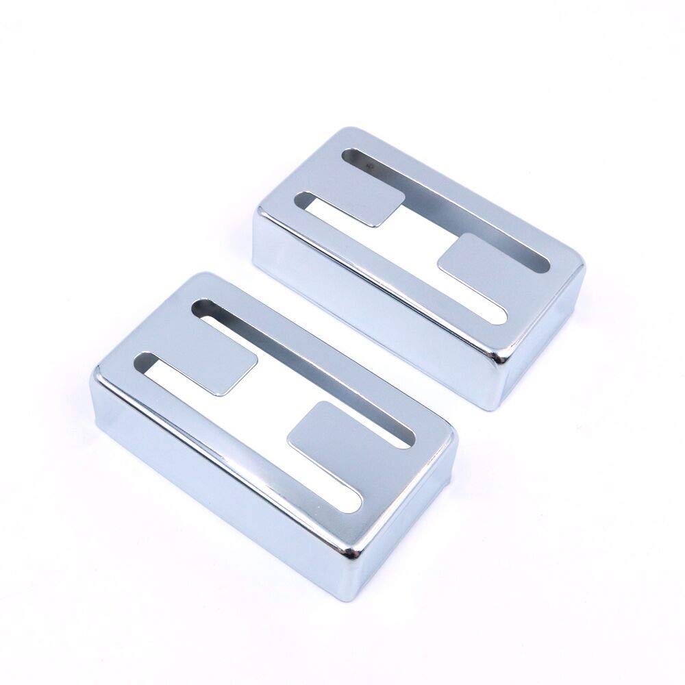 Alnicov Humbucker Pickup Covers,2Pcs H-hold Nickel Pickup Cover Set for LP Electric Guitars(Silver)