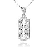 Fine 925 Sterling Silver Razor Blade Pendant Necklace