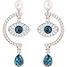Swarovski Duo Evil Eye Pierced Earrings Dark Multi One Size