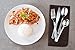 200 Silver Plastic Cutlery Premium Quality Fancy Disposable Silverware Polished, 50 Forks, 50 Knives, 50 Teaspoons & 50 Soup Spoons, Heavy Duty Flatware Utensils for Parties, Weddings