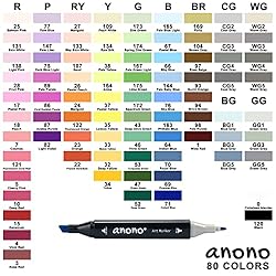 anono 80 Colors Alcohol Marker Dual Tip Marker