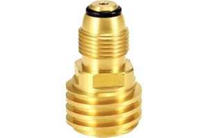 Hooshing Propane Tank Adapter Converts POL LP Tank Service Valve to QCC1 / Type1 Hose or Regulator Solid Brass Old to New