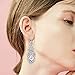 BriLove Wedding Bridal Dangle Earrings for Women Crystal Art Deco Teardrop Hollow Chandelier Jewelry Clear Silver-Tone