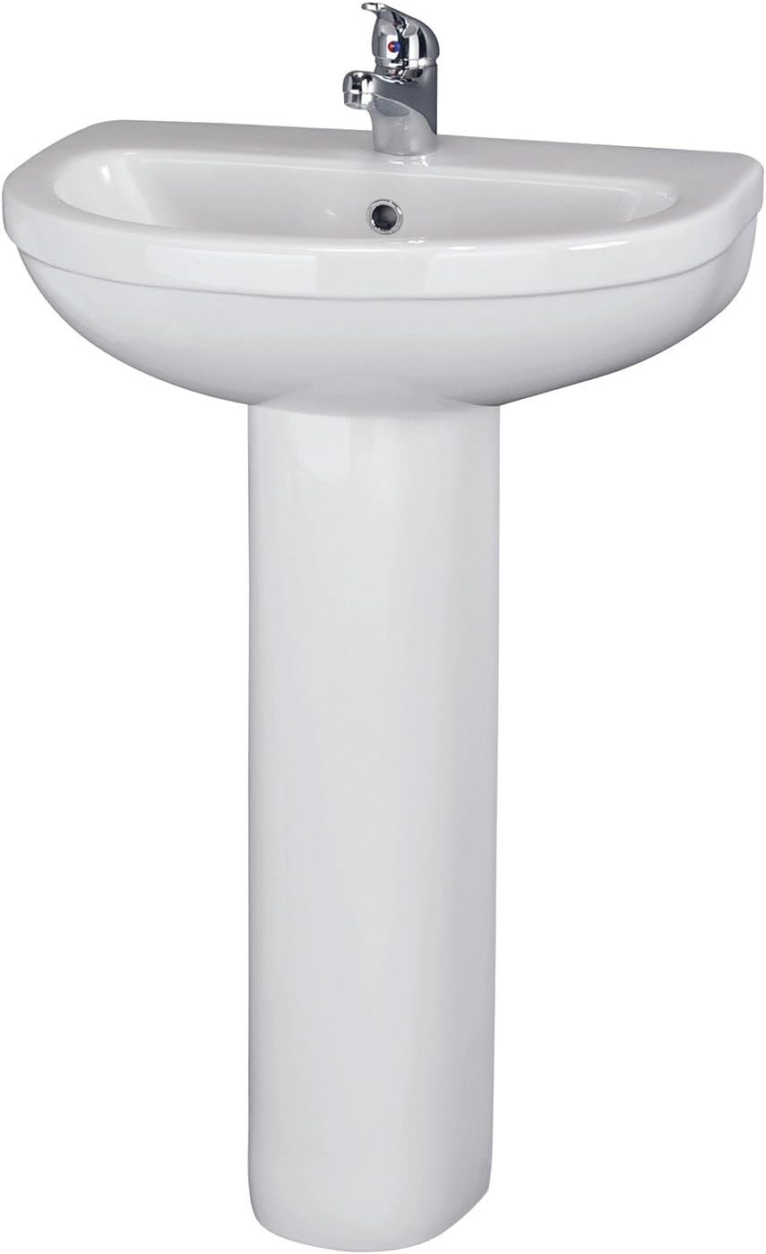 Nuie CIV002 Basin, White, Full Ped