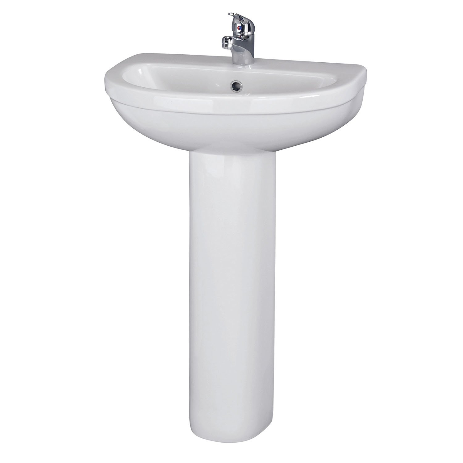 Nuie CIV002 Basin, White, Full Ped