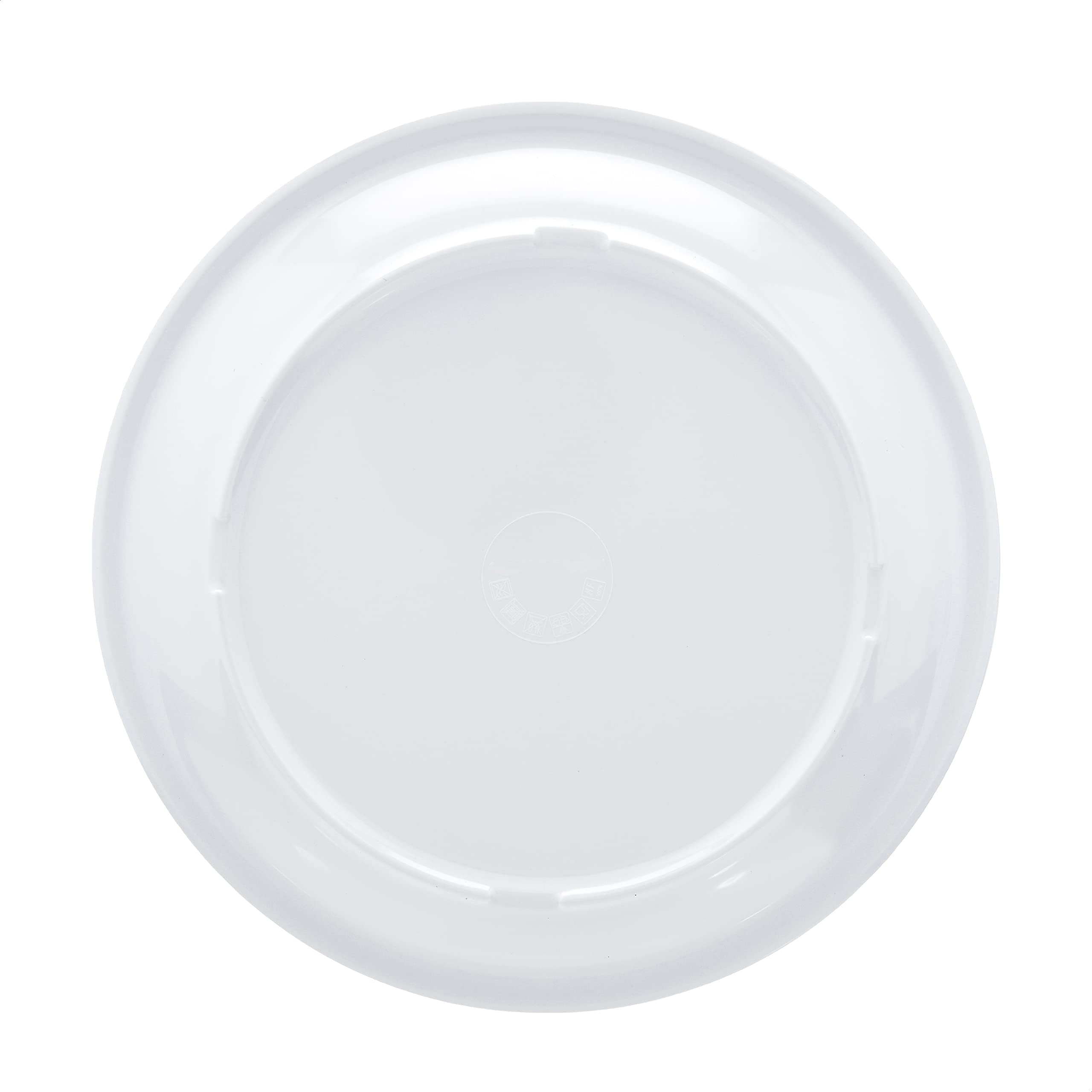 Amazon Basics Melamine (Plastic) Plate, 6 Piece Set, 9 in, White (Previously AmazonCommercial brand)
