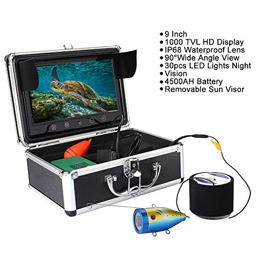 Ashata Appareil Photo Fish Finder, 50m Caméra De Pêche Sous-marine Hd 1000tvl Appareil Photo De Pêche Sous-marine, Détecteur De Poissons étanche De 30 Led Avec écran Couleur Tft De 9 Pouces(eu)