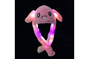 YUERFEILA Animal Hat Plush Ears Moving Jumping Dress Up Cosplay Party Christmas Holiday Cute Ear Flap Cap for Kids Adults