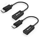 UKYEE Displayport - Adaptador HDMI a HDMI, paquete de 2 unidades, puerto de pantalla DP a HDMI, cable convertidor macho a hem