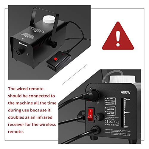 Fog Machine, Theefun 400W Smoke Machine with 2000CFM Fog, Wired and