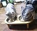 LePet Raised Dog Bowls Cat Food Stand with 2 Stainless Steel Bowls, Elevated Small Dog Bowls with Bamboo Stand