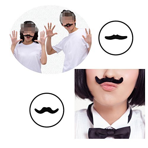 LuckyStar365 24 pcs Novelty Fake Mustaches, Mustache Party Supplies, Self Adhesive Mustaches for Masquerade Party & Performance