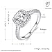 EnjoIt Silver Plated CZ Crystal Square Rings Wedding Rings for Women