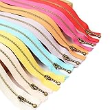 Assorted Zippers 10 Pcs - Nylon Coil Bronze, 7.8 inches - by Beaulegan