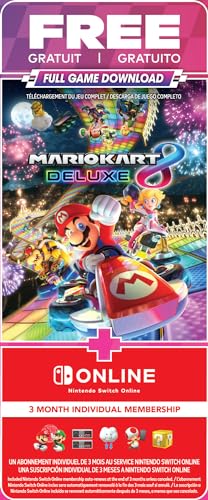 Paquete Deluxe de Nintendo Switch™ Mario Kart™ 8 (descarga completa del juego + membresía en línea de Nintendo Switch de 3 meses incluida)