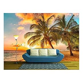 Wall26 Sunset Beach View of Barbados - Canvas Art Wall Decor - 66x96 inches