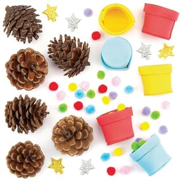 Baker Ross Kit Pigne Alberi Di Natale Con Pompon Perfetti