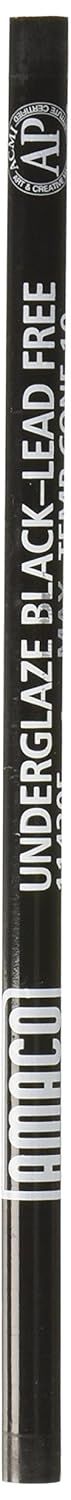 Amaco 11420F Underglaze Decorating Pencil, Black