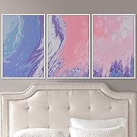 3 Piece Framed Canvas Wall Art Abstract Fluids 3D Abstract Abstract Brushstroke Contemporary - 16
