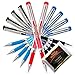 Cello Butterflow Blue Black Red Pen Smooth Fine Writing 0.6 mm Tip Bundle with TeaLegacy Sample (10 Ball Point Pens) Exam Series Write Long Time In School College Low Pressure High Volume Elastic Grip