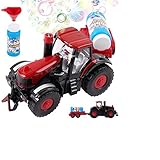Bubble Blowing Bump N Go Farm Tractor Train Set Lights & Sounds Bubble Toy for Kids