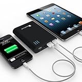 GreatShield PowerTank 10000mAH Dual USB Ports Fast Charging Portable External Battery Pack Power Bank for iPhone 7 6S 6 Plus SE, iPad Mini Air Pro, Galaxy S8 Plus S7 S6 Edge, Note 5, LG G6 - Black