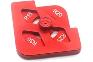 Aluminum Alloy Woodworking Round Corner Chamfer Template and Radius Jig Locator Set - 8 Pattern Arc and T Corner Gauge Kit fo