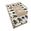 Palm Tree Modern Area Rug Tropical Beige & Green Design 729 (8 Feet X 10 Feet)
