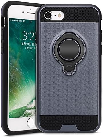 iPhone 6s 6 Case With Ring Holder, iPhone 6 Case Kickstand Ring Compatible With Magnetic Car Mount, Protective Bumper Case With Ring Grip Kickstand Holder for Apple iPhone 6 / 6s 4.7 Inches (Grey)