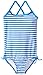 Kanu Surf Girls' Layla Beach Sport Banded 1 Piece Swimsuit, Bali Blue Stripe, 5