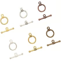 20 Sets Mixed Color Tibetan Style Toggle Clasps - 22mm Alloy Jewelry Making Findings