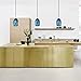 CASAMOTION Blue Pendant Lighting Over The Sink Light Fixtures Bar Counter Kitchen Island Modern Art Glass Ceiling Hanging Dining Room Table Gold KIt Organic Globe 8 Inch Height