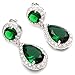 FC JORY Emerald Color Teardrop Dangle Bridal Wedding White Gold GP Green Cubic Zirconia Crystal Women Earrings