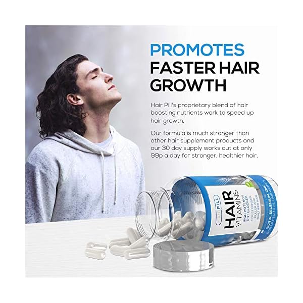 Hair-Pill-UKs-number-1-Hair-Loss-Solution-Natural-DHT-Blocker-Biotin-Hair-Regrowth-High-Potency-5000-mcg-Hair-Volume-Hair-Growth-Vitamins-For-Men-Hair-Growth-Hair-Loss-Treatment-for-Man Mens HairPill Biotin Hair Growth Supplement - Hair Loss Vitamin Blend with Natural DHT Blockers Including Saw Palmetto…