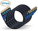 Aurum Ultra Series - High Speed HDMI Cable with Ethernet 10 Pack 6 Ft - Supports 3D & Audio Return Channel [Latest Version] - 6 Feet - 10 Pack