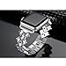 Secbolt Jewelry Bands Compatible with Apple Watch Band 38mm 40mm iwatch SE Series 6 5 4 3 2 1, Bling Stainless Steel Replacement Wristband, Silver