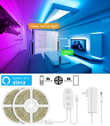 image for MINGER LED Strip Lights Works with Alexa, Govee 32.8ft Waterproof Wire