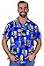 Funky Hawaiian Shirt, Beerbottle, blue, M