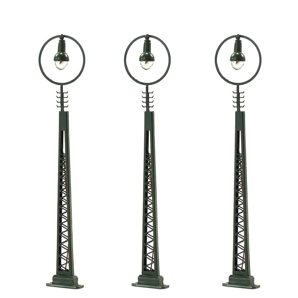 Evemodel LQS49N 3pcs Model Railway 1:150 light Lattice Mast lamp Track light N Scale