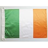 Ireland NAUTICAL Flag 18'' x 12'' - Irish flags 30 x 45 cm - Banner 12x18 in for boat - AZ FLAG