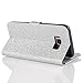 GBSELL Glitter Flip Leather Slim Wallet Card Magnetic Case Cover For Samsung Galaxy S8 Plus (Silver)