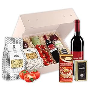 Kochbox Italienisches Pastagericht mit Gemüse und allen Zutaten für eine leckere Pasta in klassischer Geschenkbox
