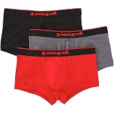 Papi Men's Stylish Brazilian Solid and Print Trunks (3-Pack of Men's Underwear)