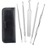 Blackhead Remover Kit ,Raniaco Surgical Stainless Steel Pimple Acne Comedone Blemish Whitehead Blackhead Extractor Tools Treatment - 2 Alcohol Pads and Leather Case Included