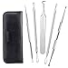 Blackhead Remover Kit ,Raniaco Surgical Stainless Steel Pimple Acne Comedone Blemish Whitehead Blackhead Extractor Tools Treatment - 2 Alcohol Pads and Leather Case Included