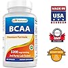 Best-Naturals-BCAA-Branch-Chain-Amino-Acid-3200mg-per-Serving-200-Capsules-Pharmaceutical-Grade-100-Pure-Instantized-Formula-PrePost-Workout-Bodybuilding-Supplement-Boost-Muscle-Growth Best Naturals BCAA Branch Chain Amino Acid, 3200mg per serving, 200 Capsules - Pharmaceutical Grade - 100% Pure…